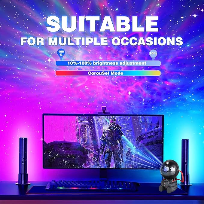 Astronaut Star Projector, Star Projector Galaxy Light for Kids,8 Modes Remote and 270° Adjustable Led Lights for Bedroom, Girls Room Decoration, Home Theater, Ceiling, Timer(Original Black)