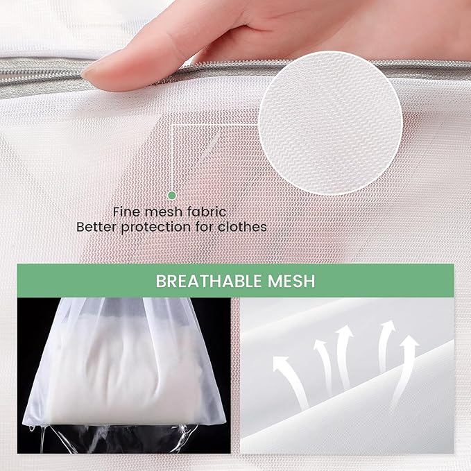 4Pcs Laundry Bags Mesh Wash Bags, 20 X 24 Inches Large Mesh Laundry Bags, Durable Delicate Laundry Bag for Travel, College, Dorm, Family And Apartment Dwellers, White