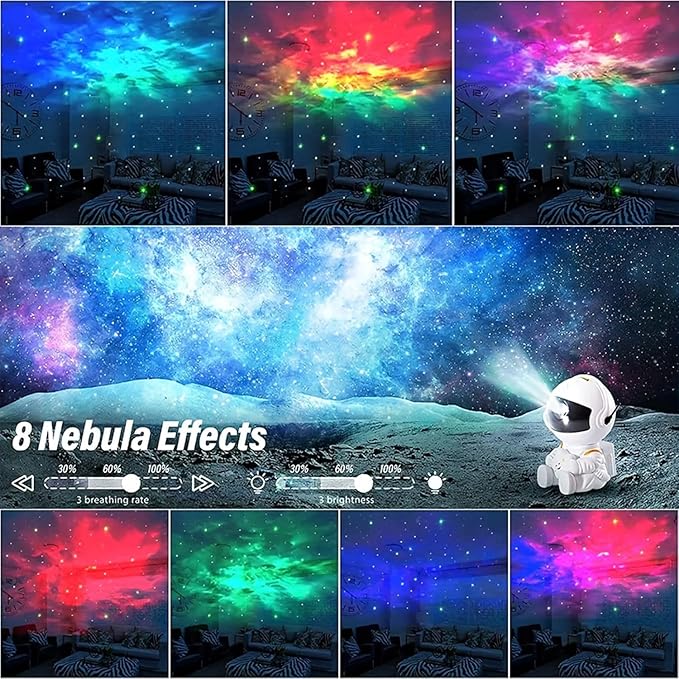 Astronaut Star Projector, Star Projector Galaxy Light for Kids,8 Modes Remote and 270° Adjustable Led Lights for Bedroom, Girls Room Decoration, Home Theater, Ceiling, Timer(Original White)