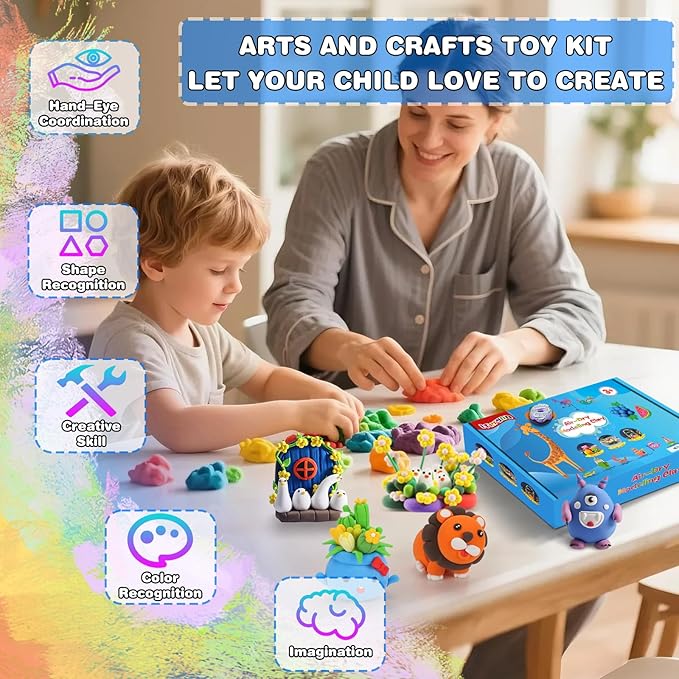 ifergoo Air Dry Clay, 36 Colors Magic Foam DIY Molding Clay for Slime add ins & Slime Supplies, Easy to use, Great Gift for Kids