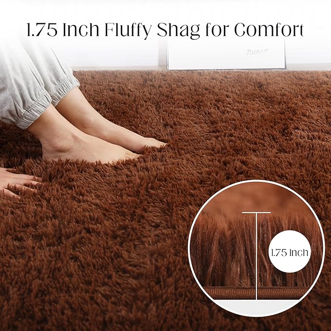 5x7 Area Rug, Luxury Rugs for Living Room, Ultra Soft Rugs for Bedroom, Non-Slip Indoor Carpet for Nursery, Kids Room, Playroom, Home Decor, Brown