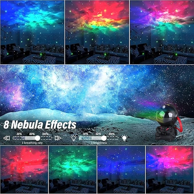 Astronaut Star Projector, Star Projector Galaxy Light for Kids,8 Modes Remote and 270° Adjustable Led Lights for Bedroom, Girls Room Decoration, Home Theater, Ceiling, Timer (Black Guitar)