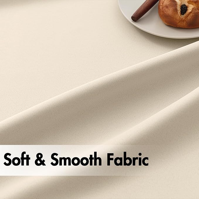 ANRODUO Back Tab Blackout Curtains for Bedroom Living Room, Rod Pocket Pinch Pleated Thermal Insulated Room Darkening Curtains 102 Inches Long 2 Panels, Cream Beige, 52 x 102 Inch