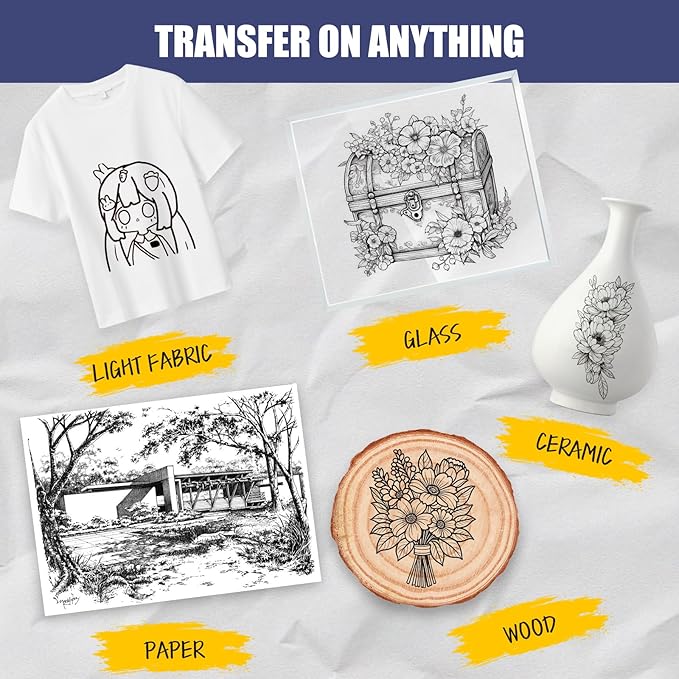 Carbon Paper for Tracing Transfer-Paper Pad, 30 Pcs Black Graphite Copy Paper for Tracing Drawing Patterns on Wood Projects Canvas Fabric Lettering Sketching Art Supplies, A4 8.3 X 11.8 Inch