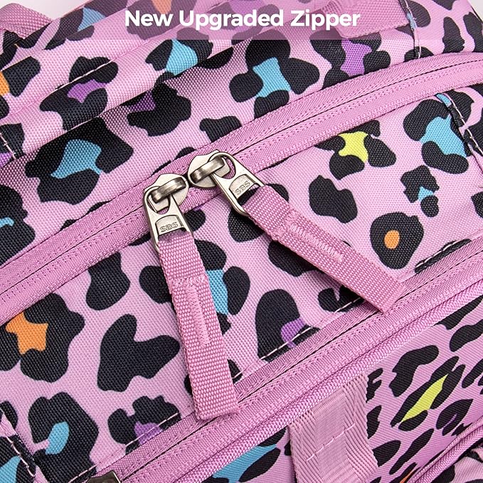 Choco Mocha Unicorn Backpack for Girls, Elementary School Backpack for Girls Ages 6-8 Kids Kindergarten Backpack Bookbag 17 Inch with Chest Strap, Pink