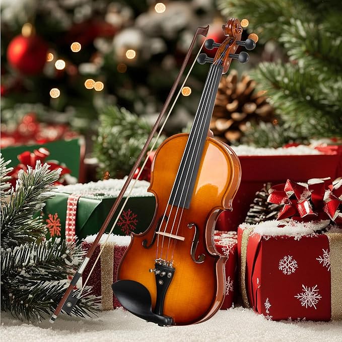 Cecilio 1/2 Violin Solidwood Violin with Hard Case, Bow, Rosin, Tuner, Shoulder Rest & Lesson Book – Ideal for Beginners