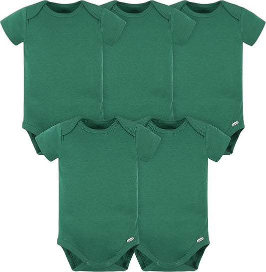 Gerber baby-boys 5 Pack Onesies Multi-packs Bundle Interlock 180 Gsm