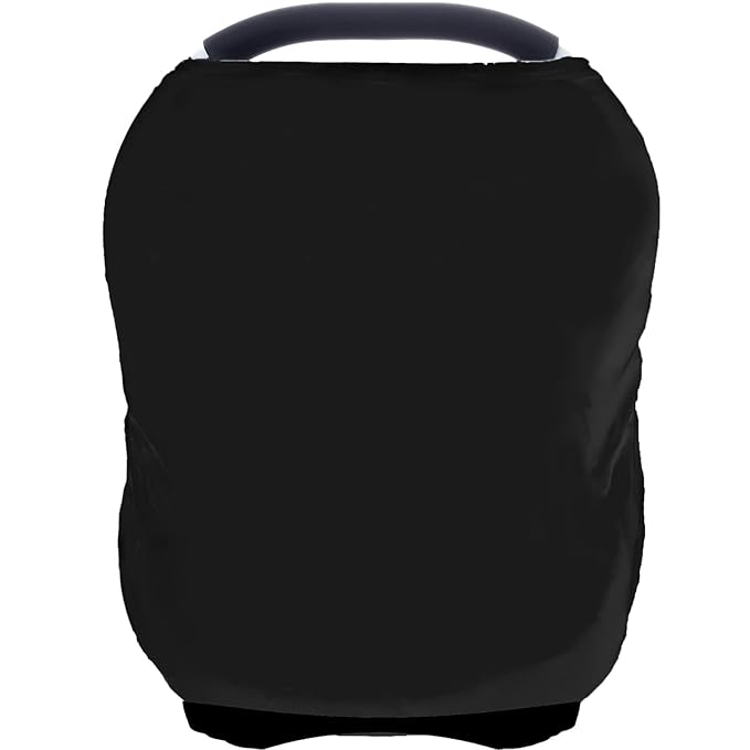 Car Seat Covers for Babies - Multi- use Nursing Carseat Canopy, Breastfeeding Covers, Baby Shower Gifts for Boys and Girls (Pure Black)