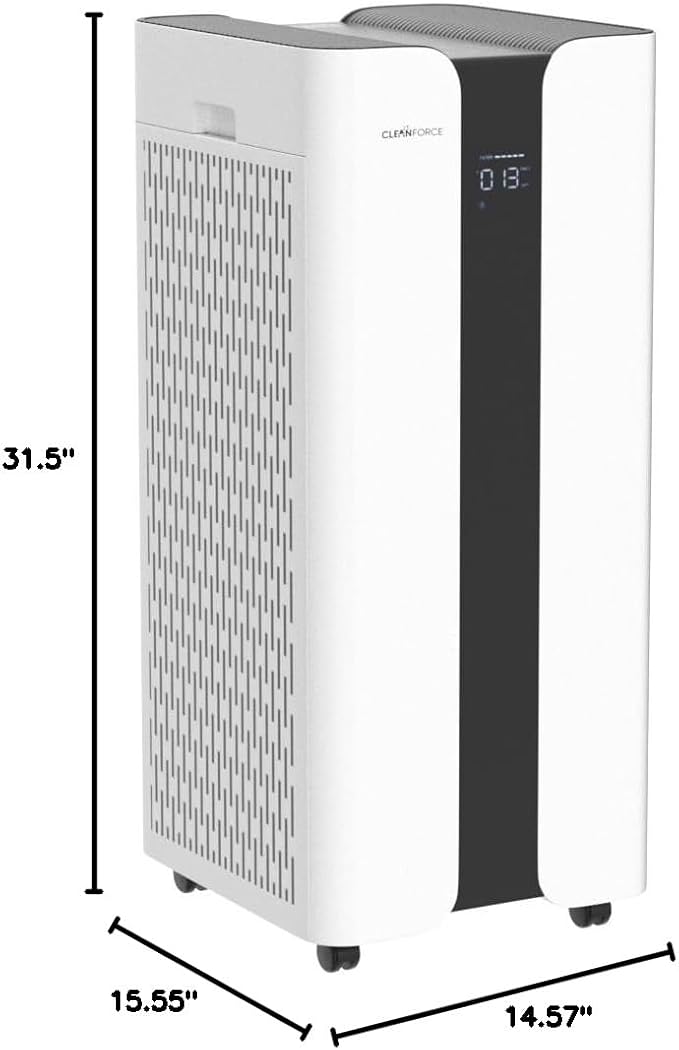 CleanForce MEGA1000 Extra large Air Purifier for home large room, covers 3000 sqft, H13 True HEPA Filter, Filters 99.97% dust, smoke, odor, pollen, VOCs, Commercial Air Cleaner for office, classroom