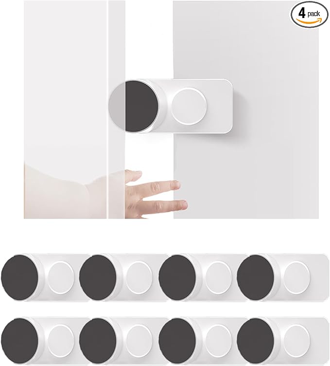 CMINGJ (8 Pack) Adjustable Door Guard Door Stop, Door slam Stopper, Finger Pinch Guard,Revolving Door Stopper for Baby Child Proofing, Anti Door slam, Pet Door Stopper, Easy to Install,White (8 Pack)