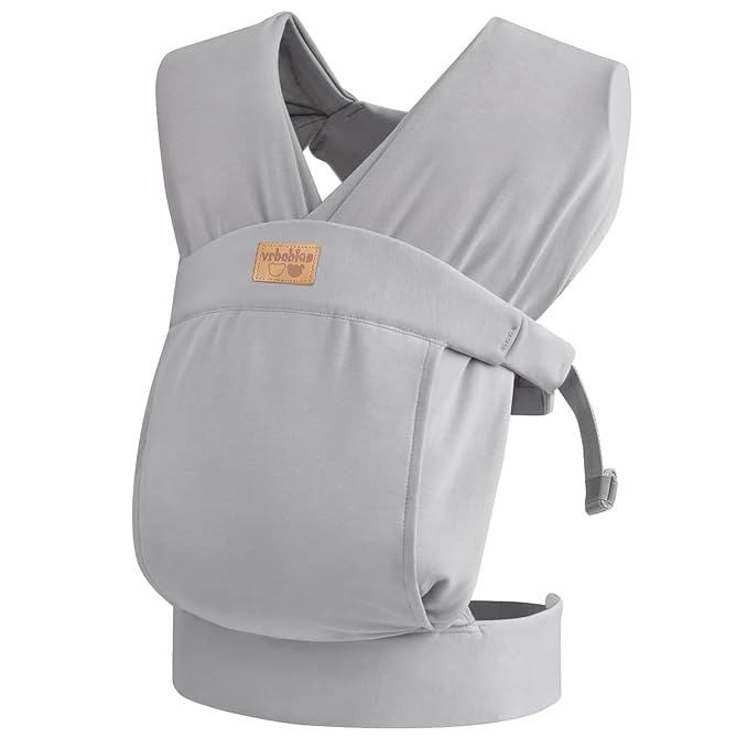 Baby Wraps Carrier Sling, Baby Carrier for Newborns and Toddlers,Skin-Friendly and Soft Front Baby Carrier Wrap Perfect Baby Gifts (Light Grey, Cotton)