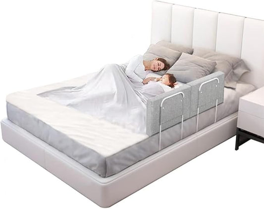 Bed Rail Bumpers for Toddlers, for Elderly Adults Safety, Bed Side Guard Rails for Kids, Twin，Queen & King Full Size Beds（Gray, 2 Packs）