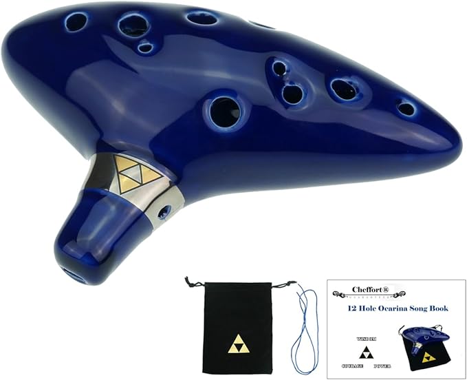 "Cheffort" 12 Hole Ocarina From Legend of,Alto C with Protective Bag,Buy ocarina,ocarina of time,Play by Link