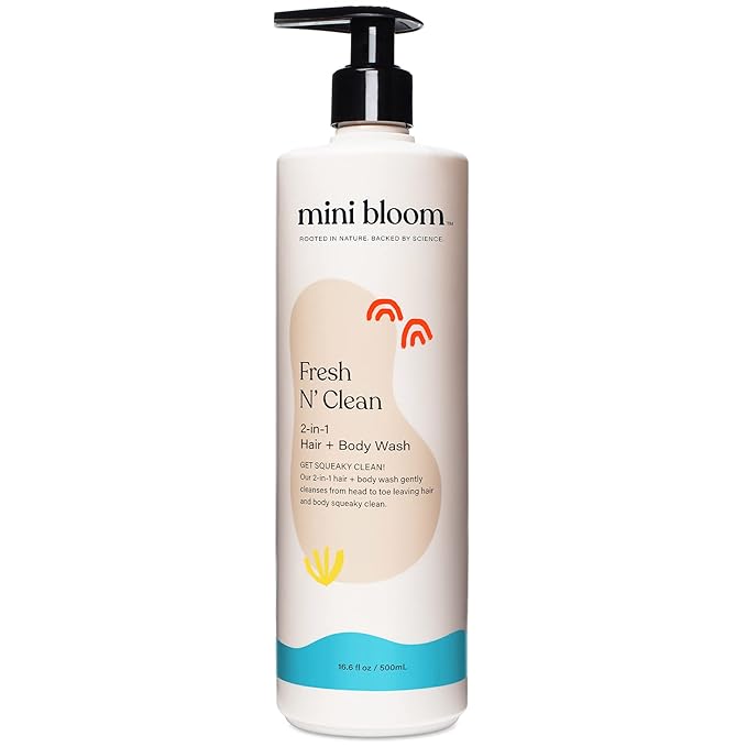 Fresh N’ Clean 2-in-1 Hair + Body Wash | Shampoo Sulfate-Free | Baby & Kid Safe | Gently Cleanses Head to Toe w/Aloe leaf, Chamomile extract, Lavender & Botanicals 16.6 oz