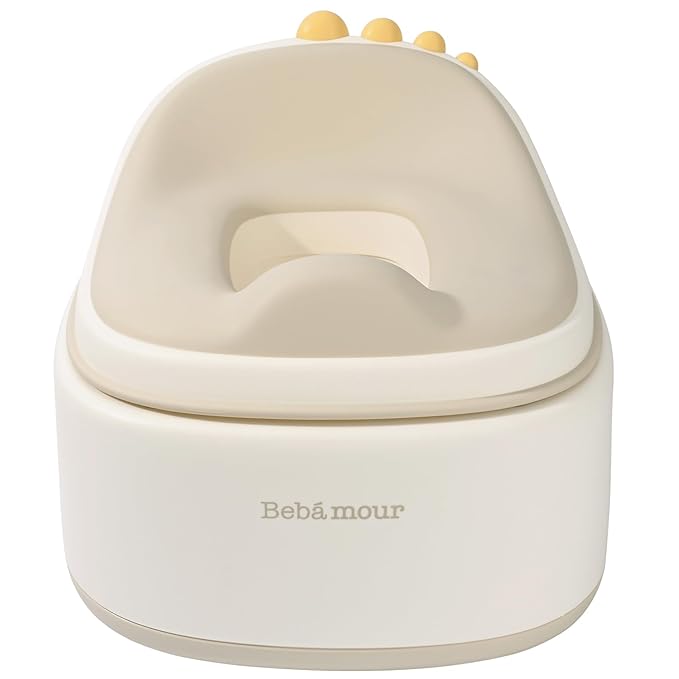 Bebamour Toddler Potty Training Toilet 3 in 1 Versatile Toilet Seat & Step Stool & Potty Chair Portable Potty Trainer for Boys & Girls with with 100 Pack Trash Bags (Dinosaur Coffee)