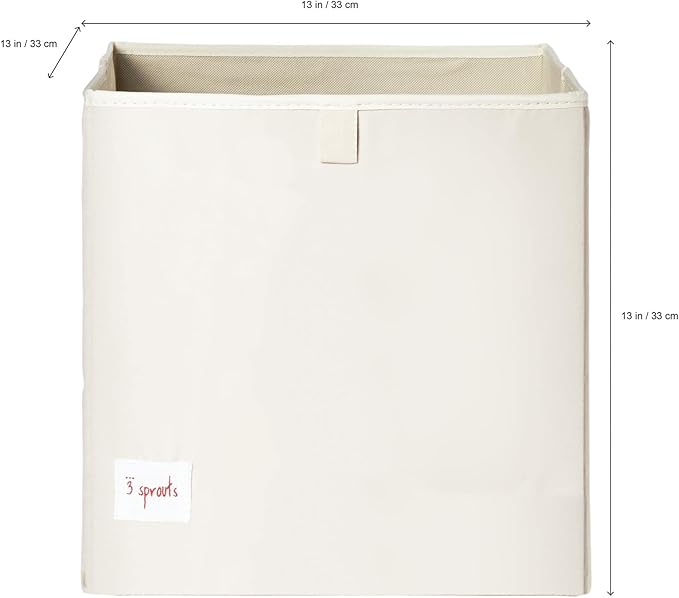 3 Sprouts Toy Storage Organizer: Toy Box Cube Organizer for Playroom, Nursery - Foldable Storage Bin - Yeti