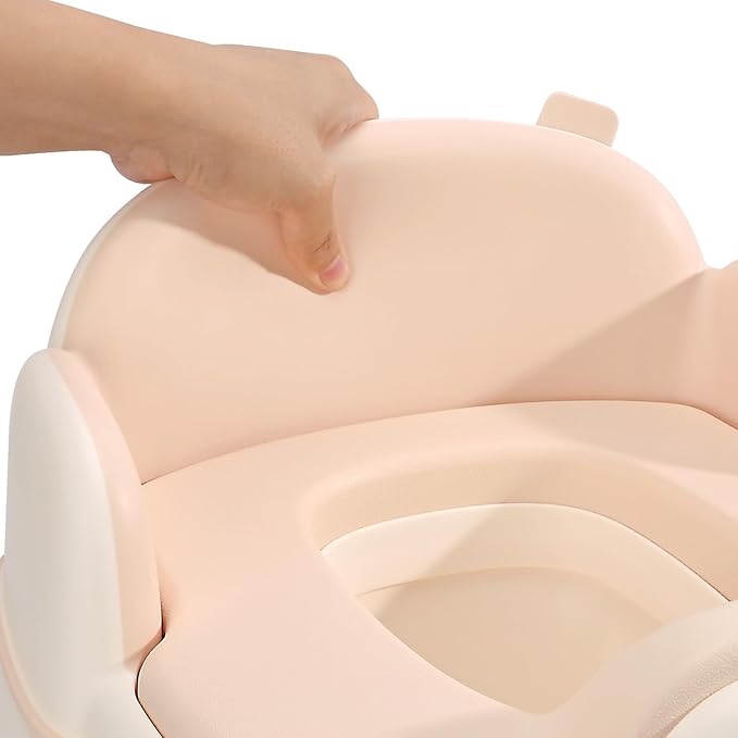 Bebamour Potty Training Toilet 3 in 1 Multi-Functional Potty Seat Detachable Baby Potty Step Stool Anti-Slip Stable Potty Training Toilet with 100 Pack Trash Bags (Pink)