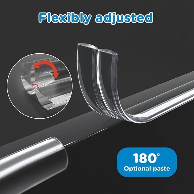 Baby Proofing, 0.6in Edge Protector Strip Clear, Thickened Silicone Soft Corner Protectors with Upgraded Pre-Taped Strong Adhesive, 13.1ft Edge Protectors for Cabinets, Tables, Drawers