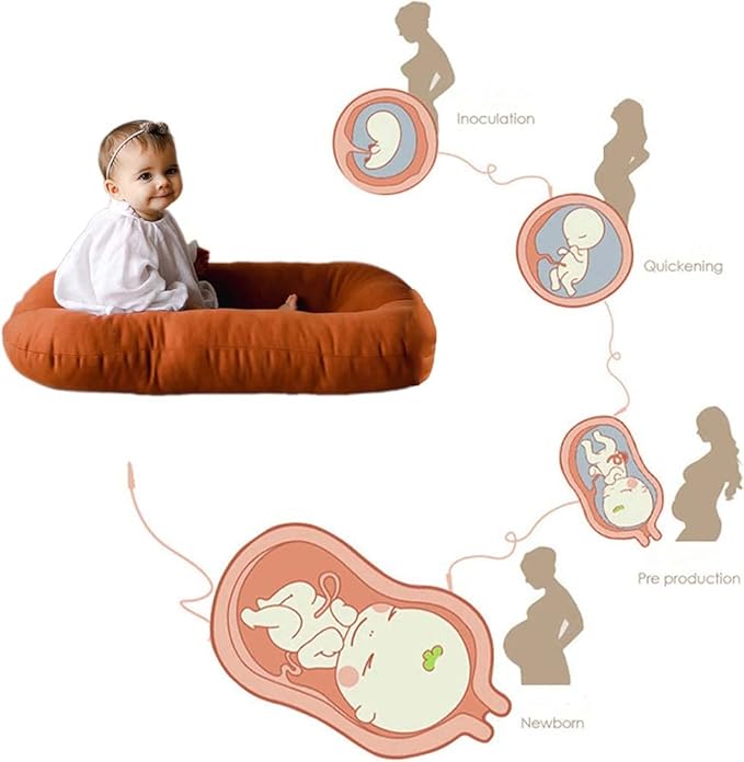 Baby Lounger Pillow, Infant Lounger for 0-24 Months, Soft Cotton and Portable Baby Lounger for Home (Gray)