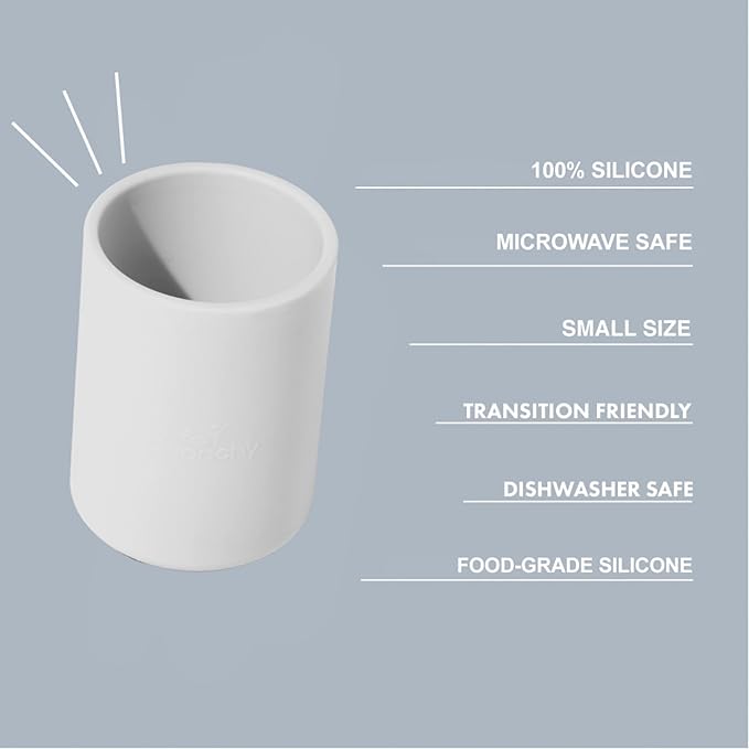 Avanchy Silicone Training Cup – 12 oz Open Cup for Toddlers and Infants – Ideal for Baby Led Weaning and Transitioning from Bottles, Green