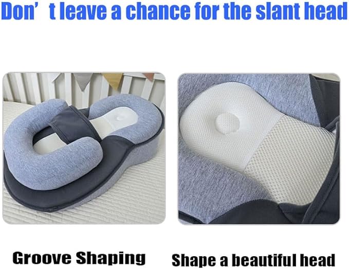 Baby Wedge Pillow for Newborn, Baby Lounger Pillow, Acid Reflux Breastfeeding Pillow for Reducing Spit-Up, with Safety Strap