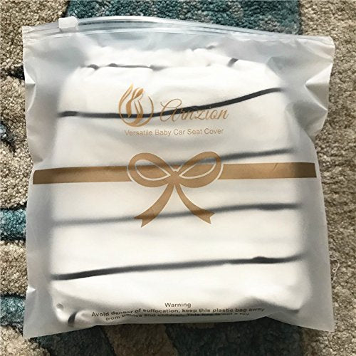 Car Seat Cover Baby – Multi-use Nursing Cover-Up for Breastfeeding, Carseat Canopy Cover, Stretchy Infant Stroller Covers for Boys and Girls (White with Black Stripes)