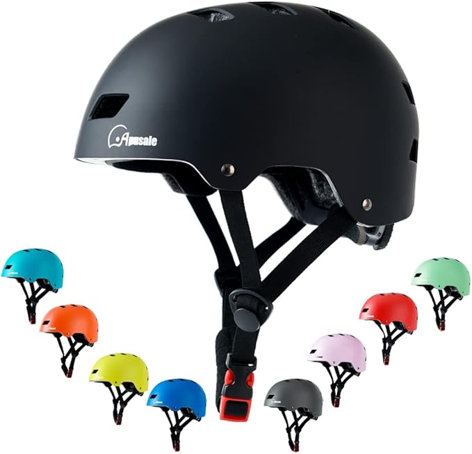 Bike Skateboard Helmet, Adjustable and Multi-Sport for Skate Scooter, 3 Sizes for Adult Youth Kids Toddler