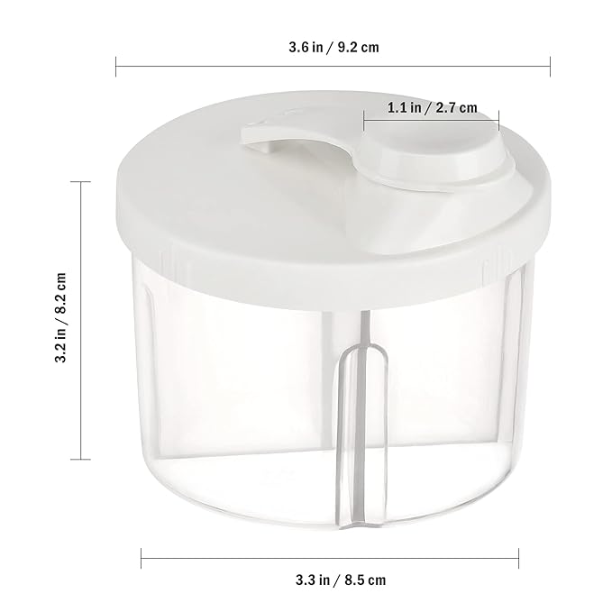 Accmor Baby Formula Dispenser On The Go, Non-Spill Rotating Four-Compartment Formula Container to Go, Milk Powder Kids Snack Container for Infant Toddler Travel Outdoor, White
