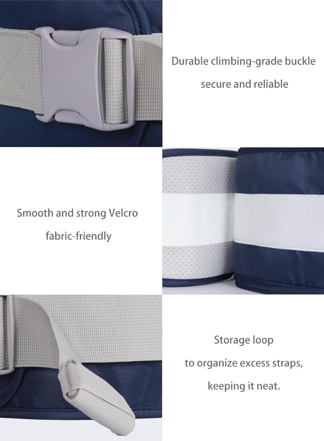 Baby Hip Seat Carrier Baby Waist Stool for Child Infant Toddler with Adjustable Strap Buckle Pocket Soft Inner Huge Storage (Dark Blue)
