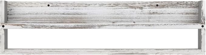 Brightmaison Polynez 30" Floating Shelves for Wall Decor, Kids Bookshelf, Nursery Book Shelves, Multiuse Shelf Set of 2 Wood Burnt White