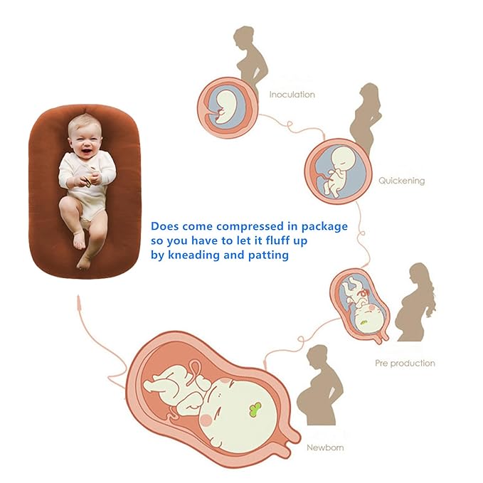 Baby Lounger for Newborns, Baby Nest & Floor Cushion, Soft Cotton, Portable Diaper Changing Pads for Boys & Girls 0-12 Months(Coffee)