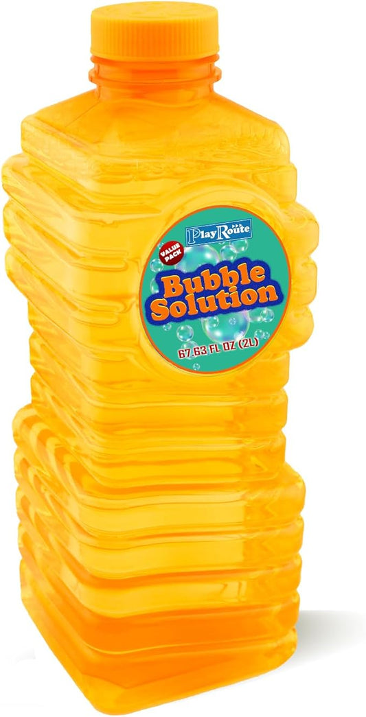 Bubble Solution | Bubbles Refill Solution 68 Oz. | Ready to Use Solution for Bubble Machines, Wands, Guns, & Other Bubble Blower Toys for Toddlers & Kids | Easy Grip Bulk Bottle