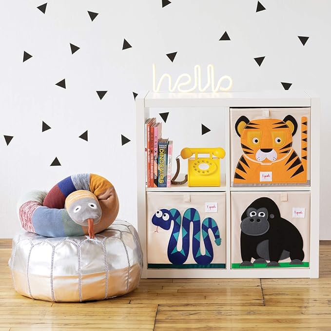 3 Sprouts Toy Storage Organizer: Toy Box Cube Organizer for Playroom, Nursery - Foldable Storage Bin - Gorilla