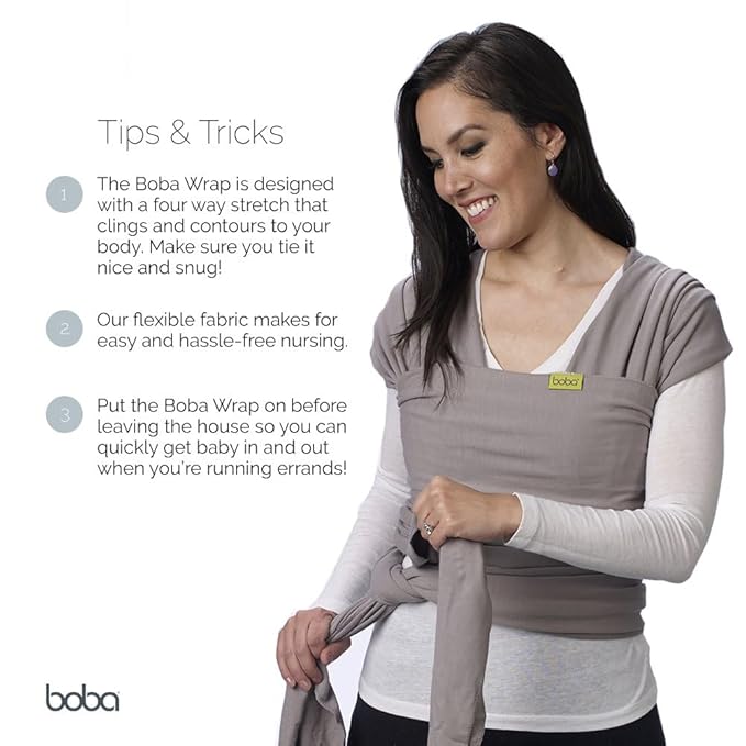 Boba Baby Wrap Carrier – Original Baby Sling Carrier for Newborns (7–35 lbs), Soft, Secure, Hands-Free & Ergonomic, Ideal for Comfortable Bonding, New Parents (Serenity Rainbow)