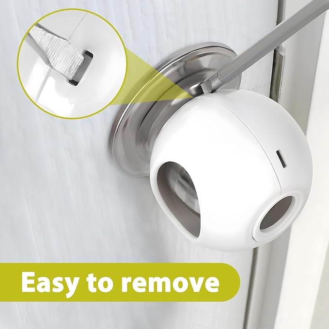 Child Proof Door Knob Covers 6 Pack Door Knob Safety Cover for Kids to Keep Kids from Opening Doors Baby Proof Door Knob Covers 2.7 Inch Large Diameter Child Safety Door Knob Cover Fit More Round Knob