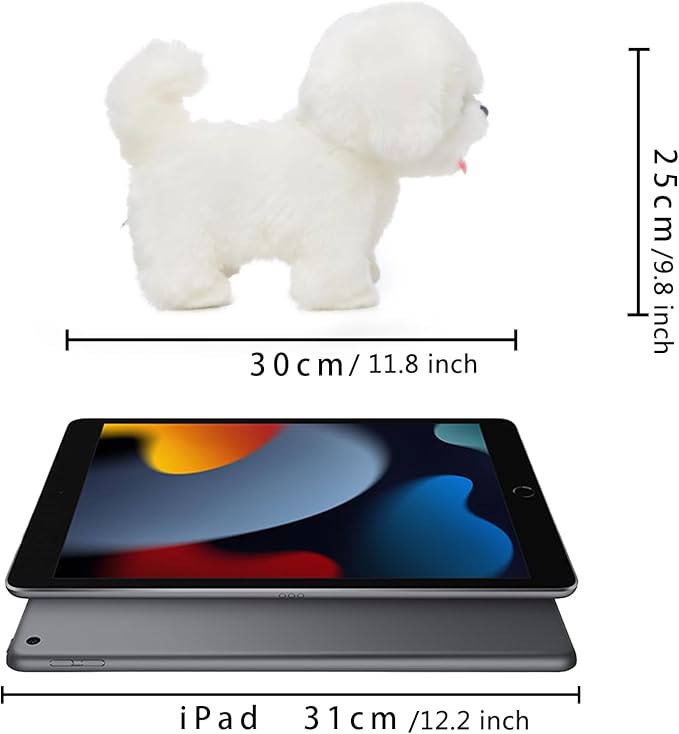 CU-MATE Plush Interactive Maltese Simulation Dog-Realistic Puppy Electronic Toy Dog with Walking/Barking/Wagging Tail/Talking-Like Real Robotic Present