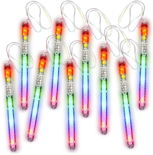 ArtCreativity Light Up Police Wands, Set of 12, Flashing LED Wand Sticks with Lanyards, Thrilling Light Show, Batteries Included, Birthday Party Favors, Carnival Prize, Goodie Bag Fillers for Kids