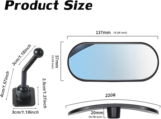 Car Rearview Mirror Rear View Mirrors for Baby 360 Adjustable Automotive Interior Mirrors Cars Mirror Rear Facing Kids Observing (Adhesive Base)