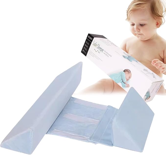 Baby Side Sleeper Weddge Breathable Pillow, Removable and Washable Breathable Bedding Set