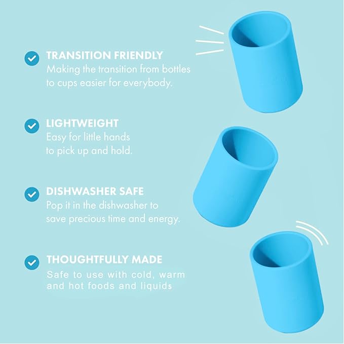 Avanchy Silicone Training Cup – 12 oz Open Cup for Toddlers and Infants – Ideal for Baby Led Weaning and Transitioning from Bottles, Green