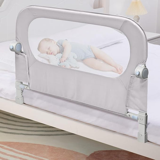Baby Bed Rail Guard for Toddlers - 35.1" Toddler Bed Side Rails for Crib, Twin, Full, Queen Bunk Size Bed Swing Down Bedrail Extral Tall Child Safety Side Railing Guards for Kids