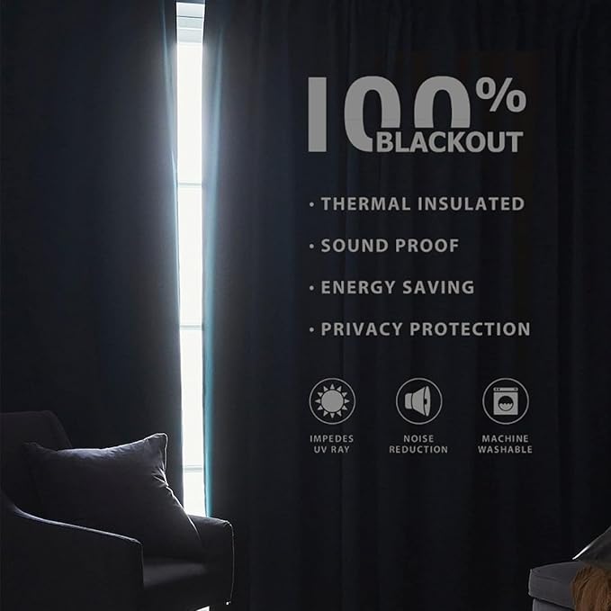 Joydeco Faux Linen Blackout Curtains for Bedroom,Light Grey Blackout Curtains 72 inches Long,100% Blackout Solid Thermal Insulated Window Drapes Luxury Decor for Living Room（W52xL72 Inch,Light Grey）
