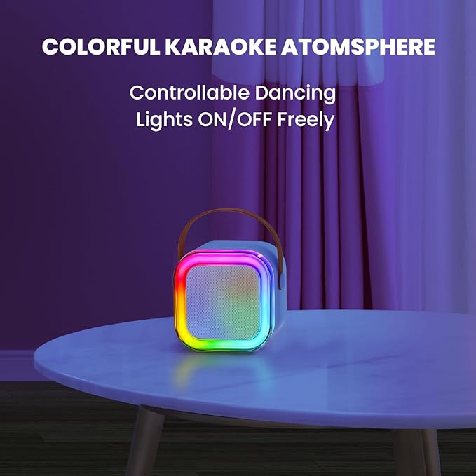 IROO Mini Karaoke Machine for Kids, 2025 TOP Toys Birthday Gifts Ideas for Girls Ages 4, 5, 6, 7, 8, 9, 10, 12+ Years Old, Portable MP3 Player with 2 Wireless Mics for Party