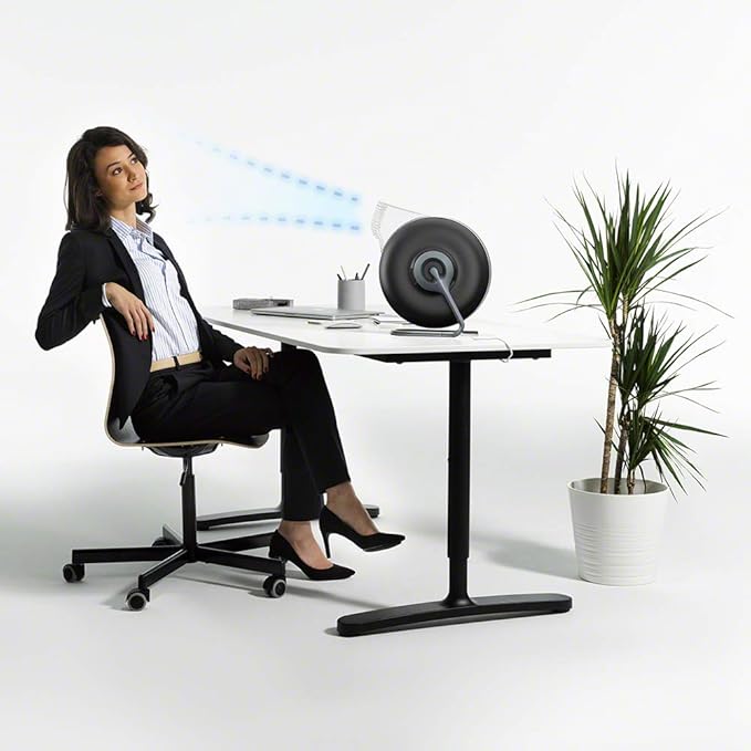 IQAir Atem Desk Air Purifier for Home, Office, Desktop, Small Room up to 150 sq ft, HyperHEPA Filter for Bacteria, Viruses, Allergens, Pets, Asthma, Pollen, Dust, Swiss Design, Made in Germany, Black