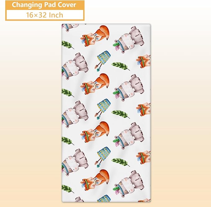 Custom Crib Bedding Set, 5 Pcs Customized Baby Crib Set with Name, Double Layer Baby Bedding Set for Girls Boys, Personalized for Nursery Infants Toddlers, Cute Animals