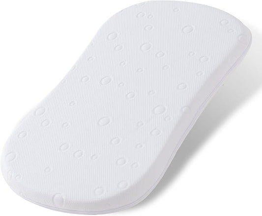 Baby Bassinet Mattress Pad, 30" x 18" x 2" Dual Sided Gel Memory Foam Mattress with Breathable Removable Soft Cover Fit for Halo Bassinest Swivel/Luxe/Glide/Flex/Premiere Series Sleeper