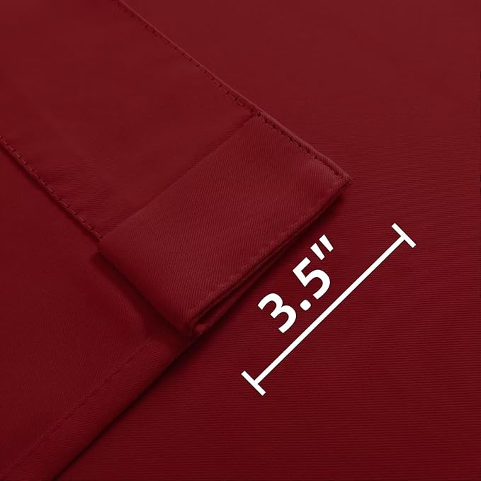 Joydeco Blackout Curtains 96 Inches Long for Bedroom, Thermal Insulated Black Out Curtains 2 Panels Set, Room Darkening Drapes for Living Room Window (W52 x L96 Inch, Burgundy Red)
