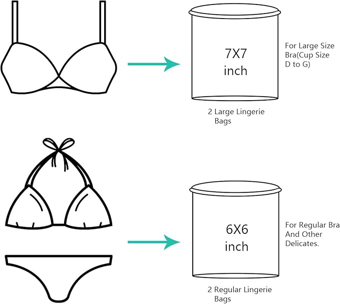 BAGAIL Laundry Bags Mesh Wash Bag for Intimates Lingerie and Delicates,4Pcs(Bra Wash Bag,6×6inch+7×7inch)