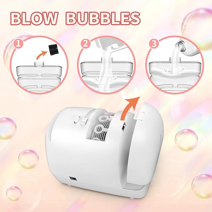 Bubble Machine for Kids Parties Bubble Maker Operated by Plugin or Batteries Outdoors Blower Life Theme Parties Weddings Birthday Parties Create Bubble World Gifts for Boys and Girls