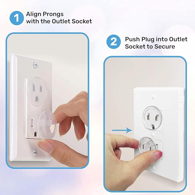 24 Pack Outlet Covers & Removal Tool Baby Proofing, Provide Shock Prevention and Easy Installation, Safe and Secure Plastic Plug Covers for Power Sockets (24 Outlet Covers)